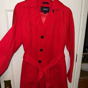 Lands' End Bold Red Trench Coat for Women